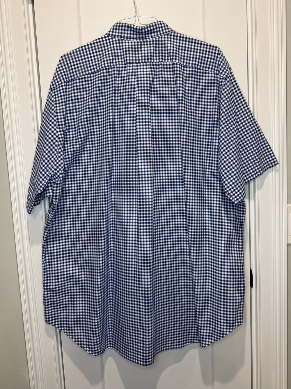 Ralph Lauren Navy and White Gingham Short-Sleeve Button-Down Shirt 2XLT - Picture 4 of 4